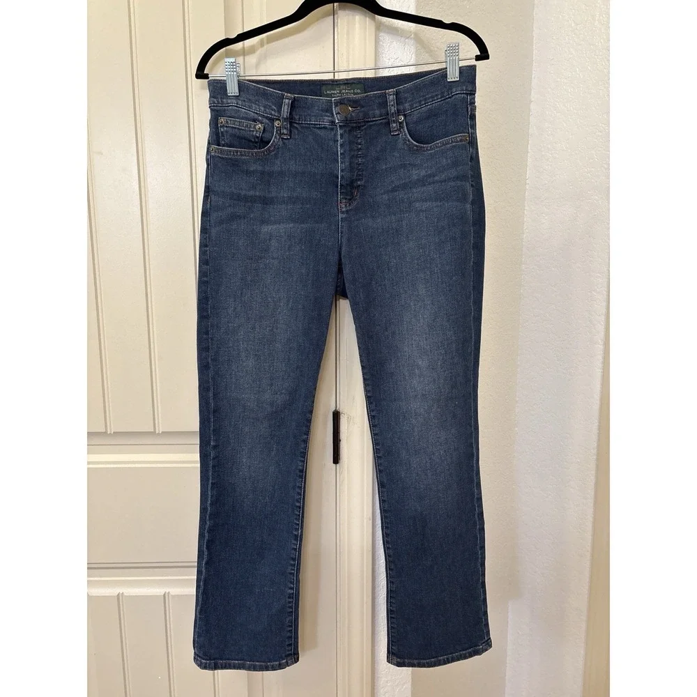 Lauren Ralph Lauren Petite Bootcut Jeans Women's 8P Medium Wash Stretch Denim